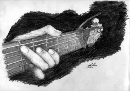 Гитарист арт карандашом