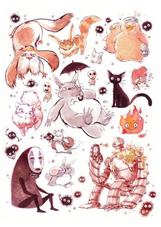 Наклейки аниме Хаяо Миядзаки