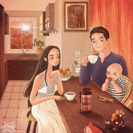 Счастливая семья иллюстрации