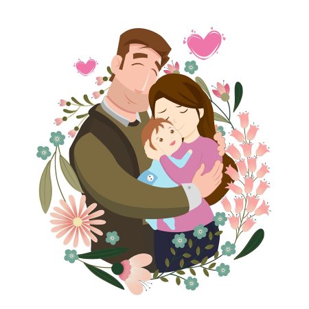 Мультяшные пары с ребенком