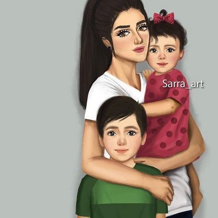 Аватарка мама с двумя детьми