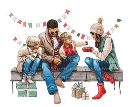 Семейный стильный рисунок