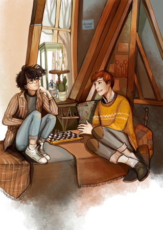 Гарри Поттер и Рон Уизли арт