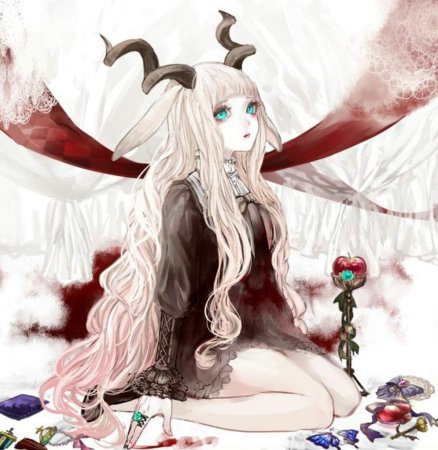 Девушка с рожками