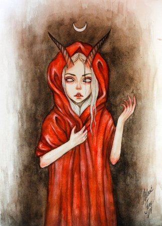 Демон рисунок карандашом для срисовки