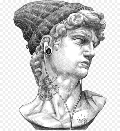 Бюст Давида Микеланджело рисунок