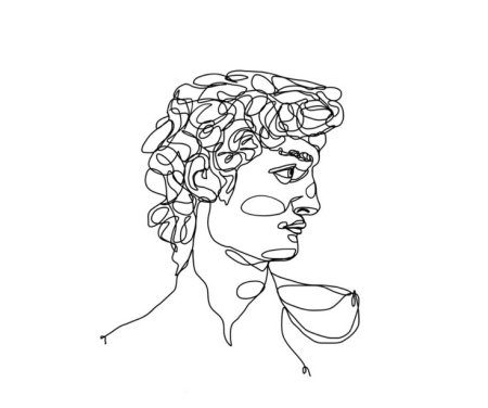 Давид Микеланджело одной линией