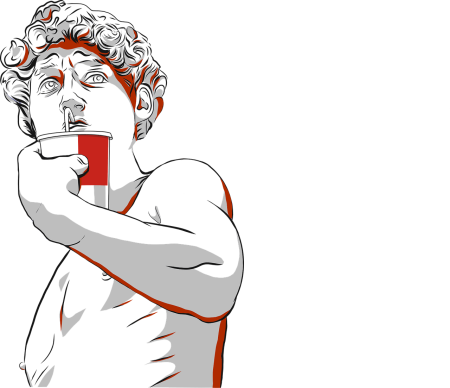 Статуя Давида рисунок карандашом