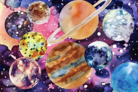 Планеты акварелью