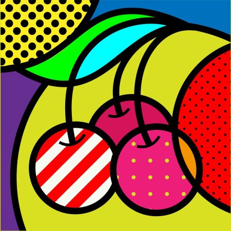 Вишня в стиле поп арт
