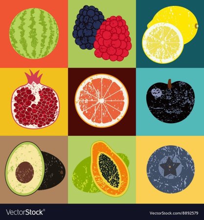 Поп арт фрукты