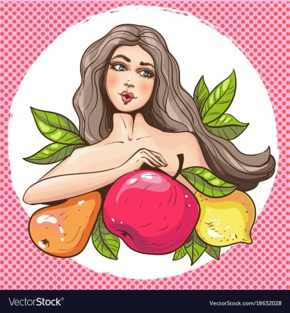 Фрукты в стиле поп арт