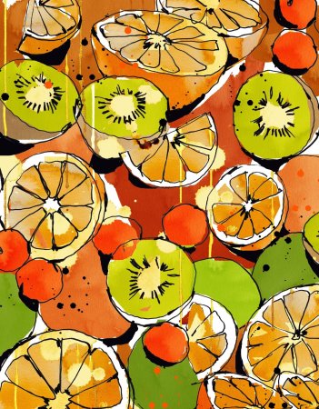 Стилизованные фрукты