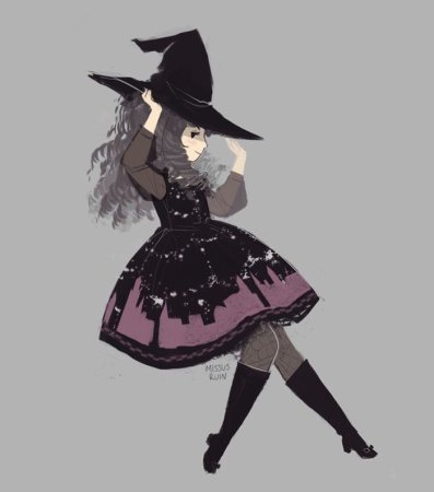 Одежда ведьмы для рисования