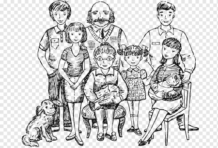 Семья графический рисунок