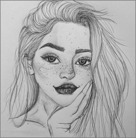 Рисунок девушки карандашом