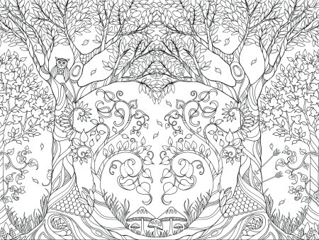 Раскраска Джоанна Басфорд Зачарованный лес