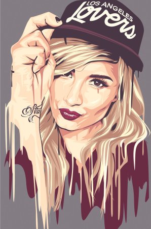 Девушка в бейсболке в стиле Art