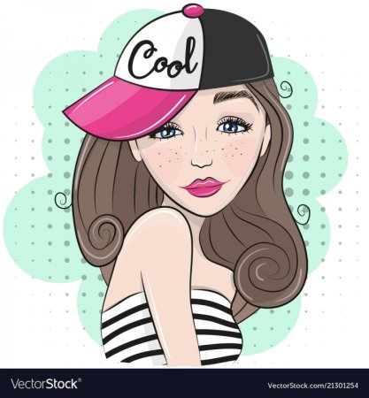 Нарисованные девушки в бейсболках