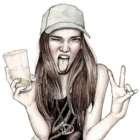 Девушка в бейсболке рисунок карандашом