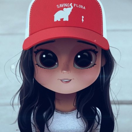 Мультяшные девочки в кепках