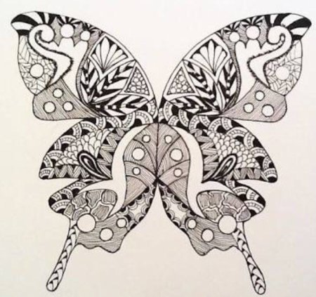 Бабочки в стиле Зентангл
