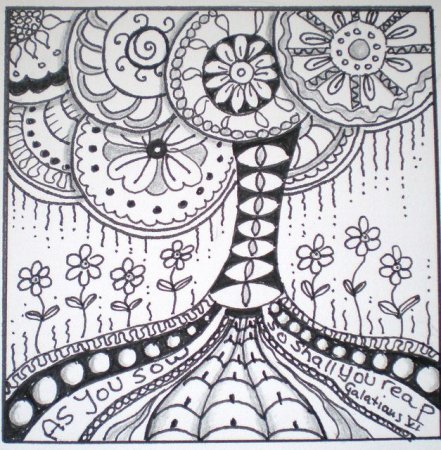 Дерево в стиле Зентангл