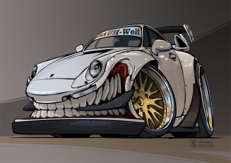 Автомобиль в мультяшном стиле