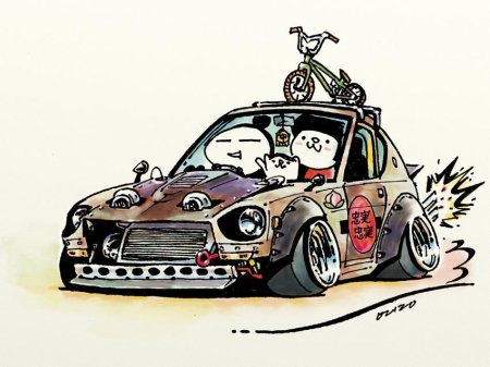 Автомобиль в мультяшном стиле