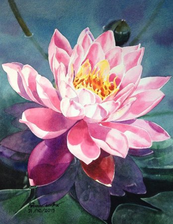 Kitipong Maksin акварель Lotus