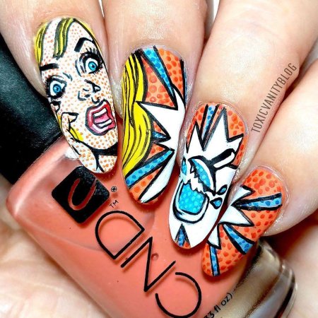 Маникюр в стиле поп-арт