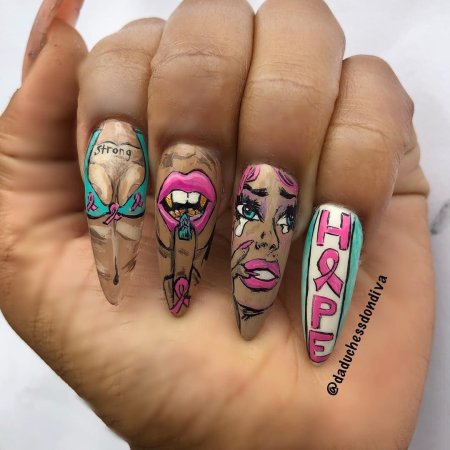Маникюр в стиле поп-арт
