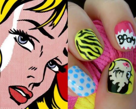 Ногти в стиле поп-арт