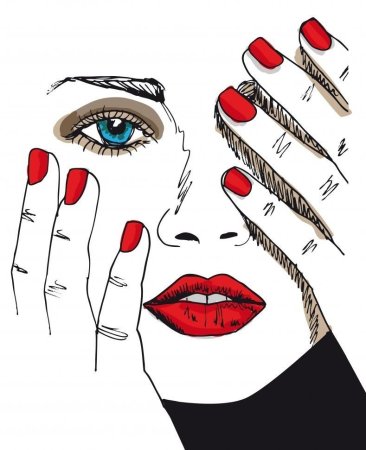 Нарисованная рука с ногтями