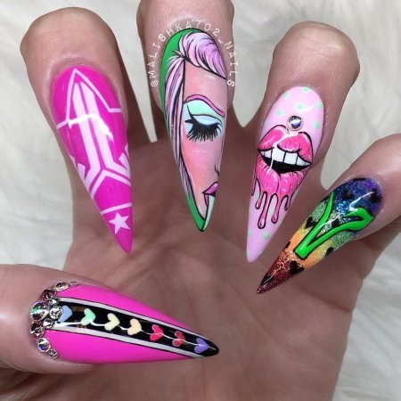 Ногти в стиле поп-арт