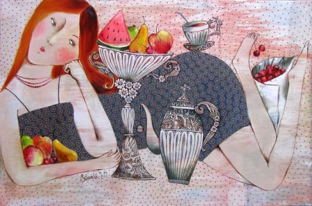 Анна Силивончик картины чаепитие