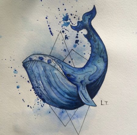 Тату кит акварель