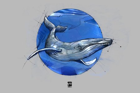 Кит скетч арт