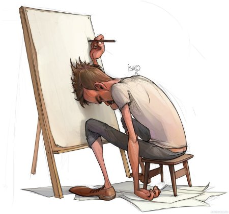 Человек под деревом арт