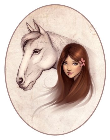 Нарисовать девушку с лошадью
