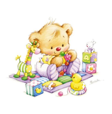 Девочка с мишкой рисунок