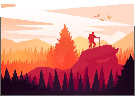 Горы в стиле Flat