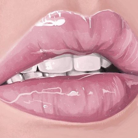 Губы улыбка акварелью