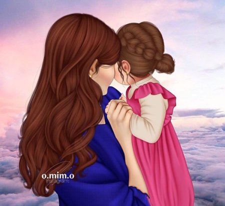 Мама с дочкой мультяшные