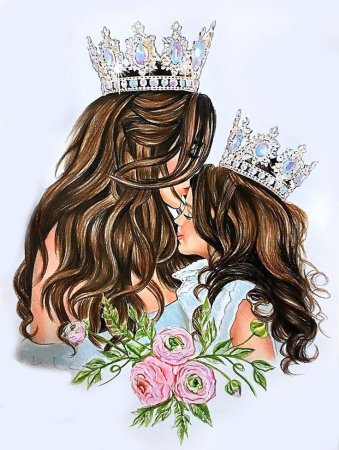Мама с дочкой в коронах