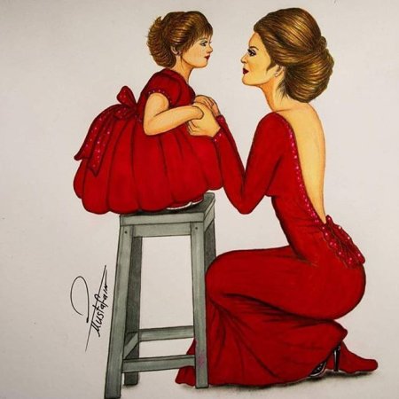 Мама с дочкой арт модные