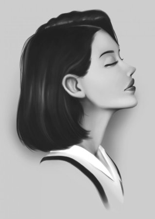 Девушка в профиль арт