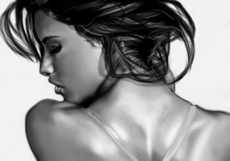 Девушка вид сбоку лицо