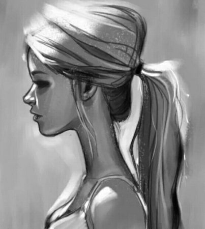 Девушка в профиль иллюстрация