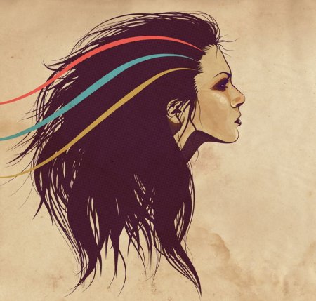 Лицо девушки в профиль арт